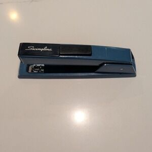 Vtg Swingline 747 Stapler Tacking 94-41 Made in USA 8" Blue Tested with staples